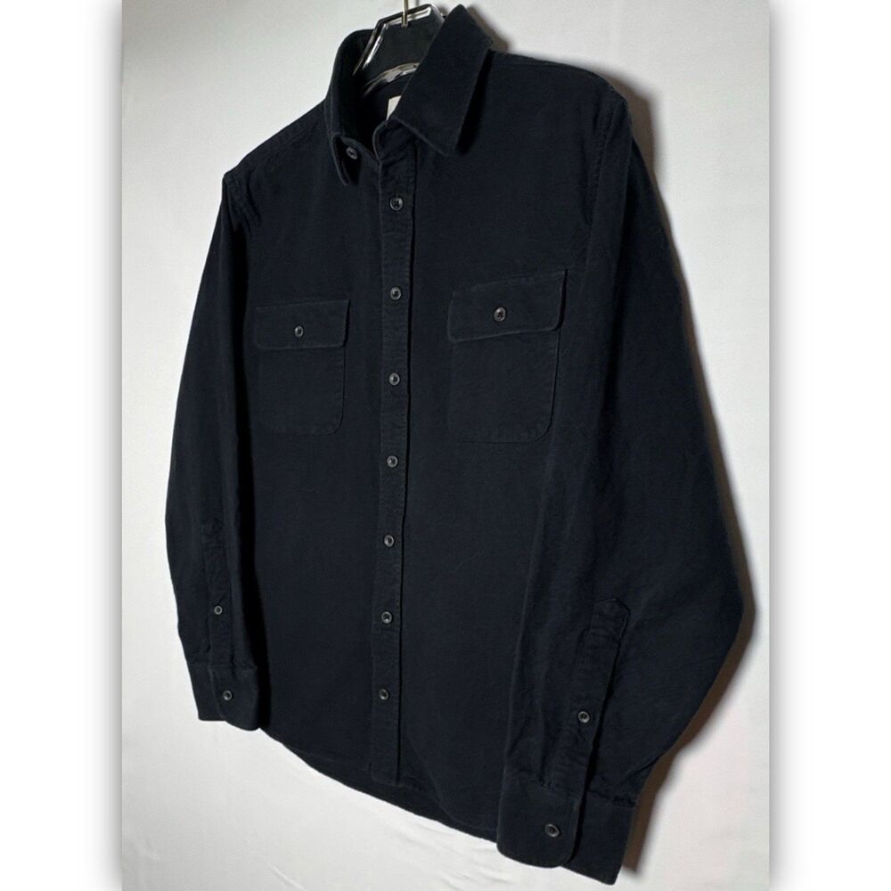 Taylor Stitch Yosemite Flannel Shirt Size 40 Black Chamois 100% Organic Cotton